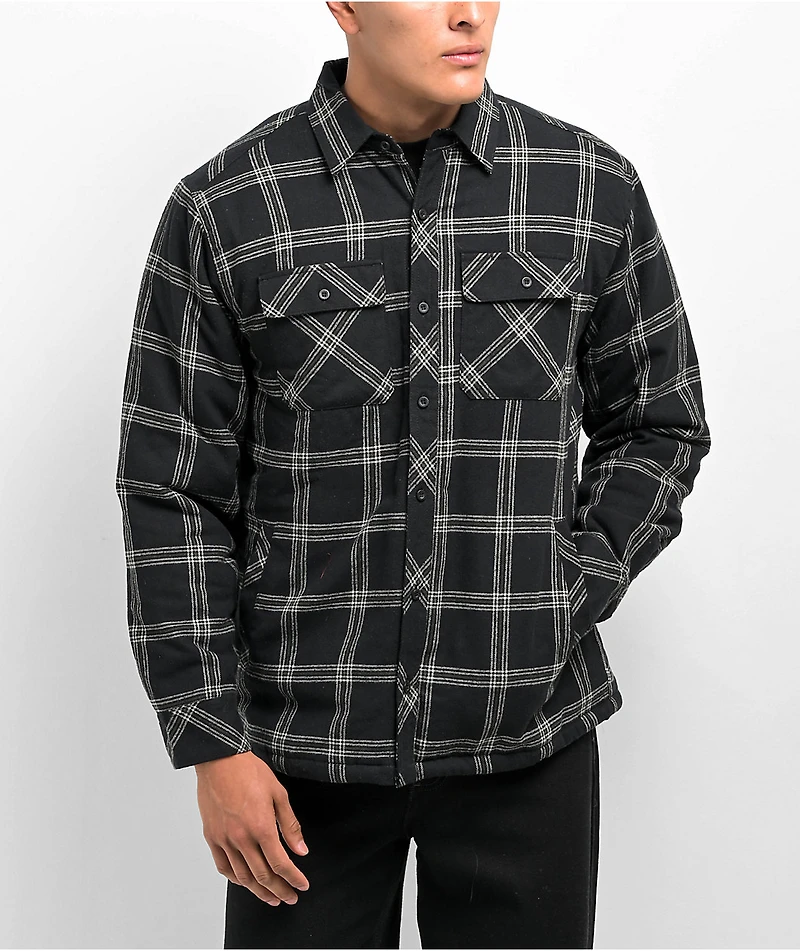 Dravus Black Sherpa Flannel Jacket
