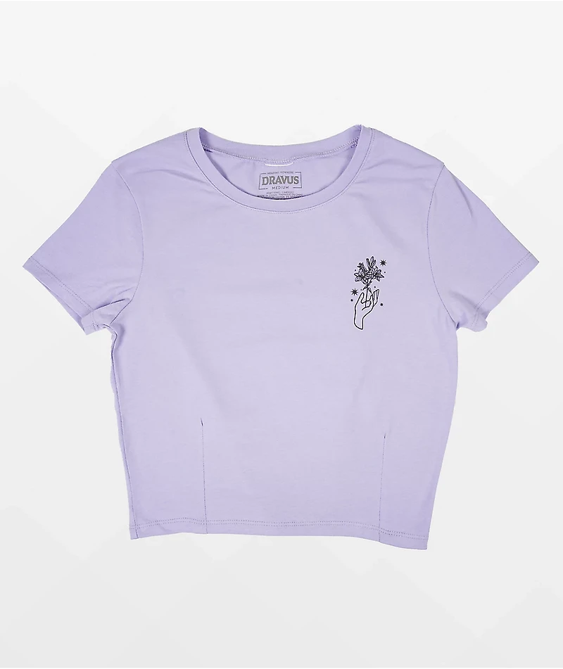 Dravus Bloom Handed Lavender Crop T-Shirt