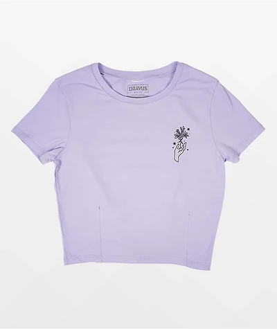 Dravus Bloom Handed Lavender Crop T-Shirt