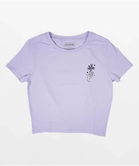 Dravus Bloom Handed Lavender Crop T-Shirt