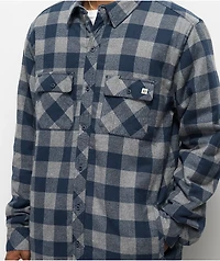 Dravus Blue & Grey Sherpa Flannel Shirt