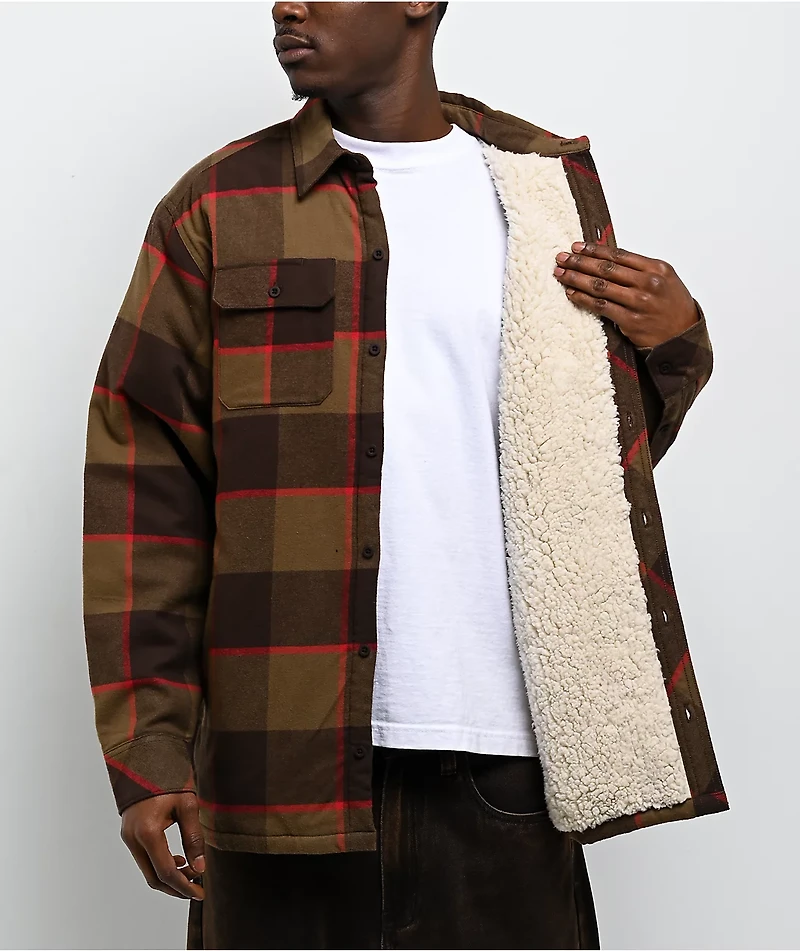 Dravus Brown Sherpa Flannel Jacket