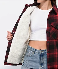 Dravus Cairn Red & Black Sherpa Flannel Shirt