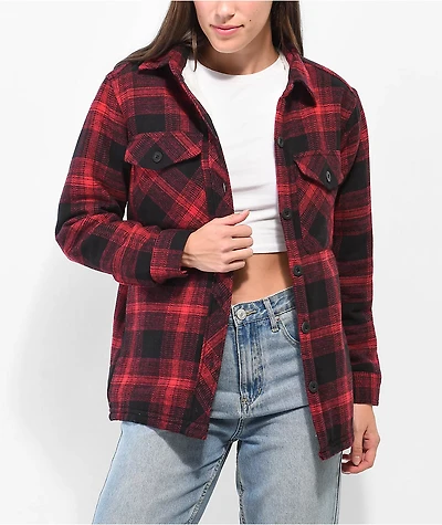 Dravus Cairn Red & Black Sherpa Flannel Shirt