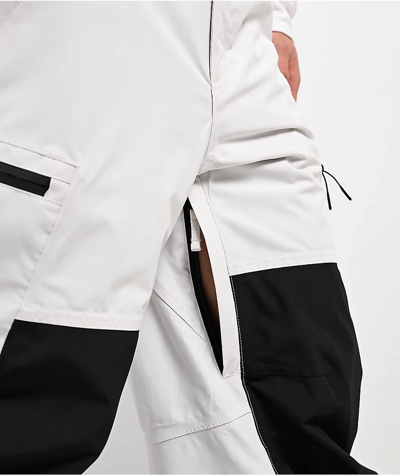 Dravus Cypress White & Black 15K Cargo Snowboard Pants