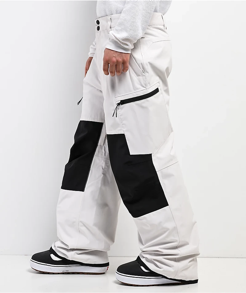 Dravus Cypress White & Black 15K Cargo Snowboard Pants