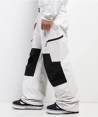 Dravus Cypress White & Black 15K Cargo Snowboard Pants