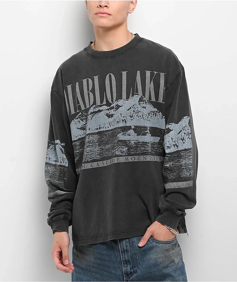 Dravus Diablo Lake Black Wash Long Sleeve T-Shirt