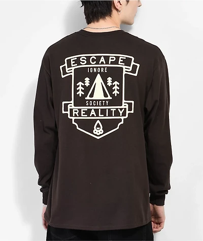 Dravus Escape Reality Brown Long Sleeve T-Shirt