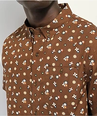 Dravus Everett Brown Short Sleeve Button Up Shirt