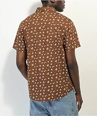 Dravus Everett Brown Short Sleeve Button Up Shirt