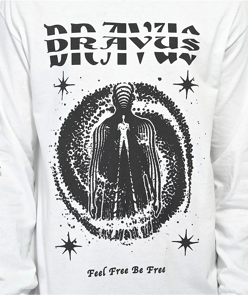 Dravus Feel Free Be White Long Sleeve T-Shirt
