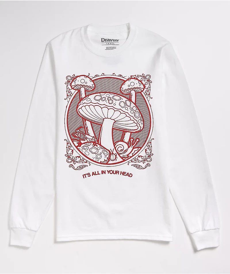 Dravus Your Head White Long Sleeve T-Shirt