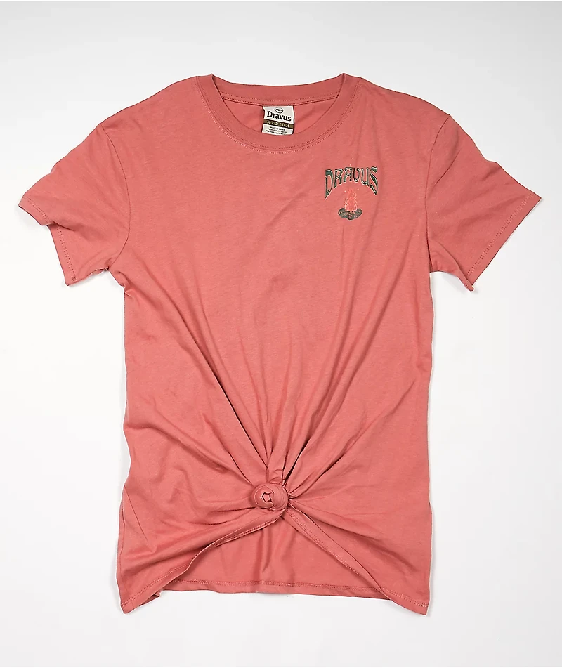 Dravus Joane Red Tie Front T-Shirt