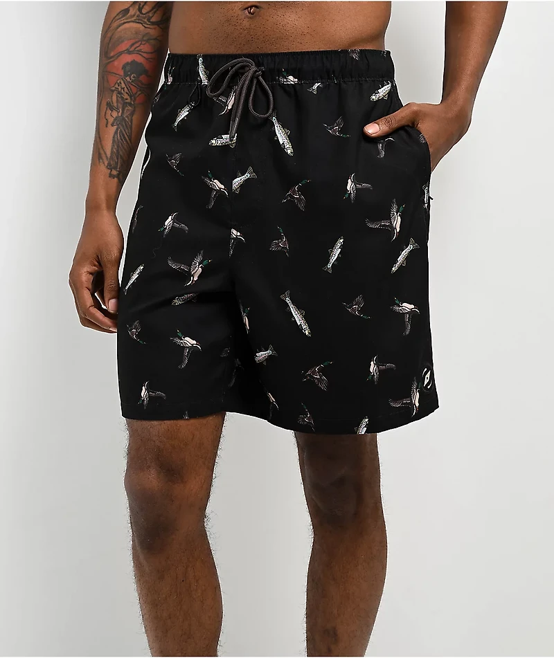 Dravus Kingfisher Black Board shorts