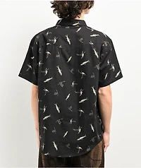 Dravus Kingfisher Black Button Up Short Sleeve Shirt