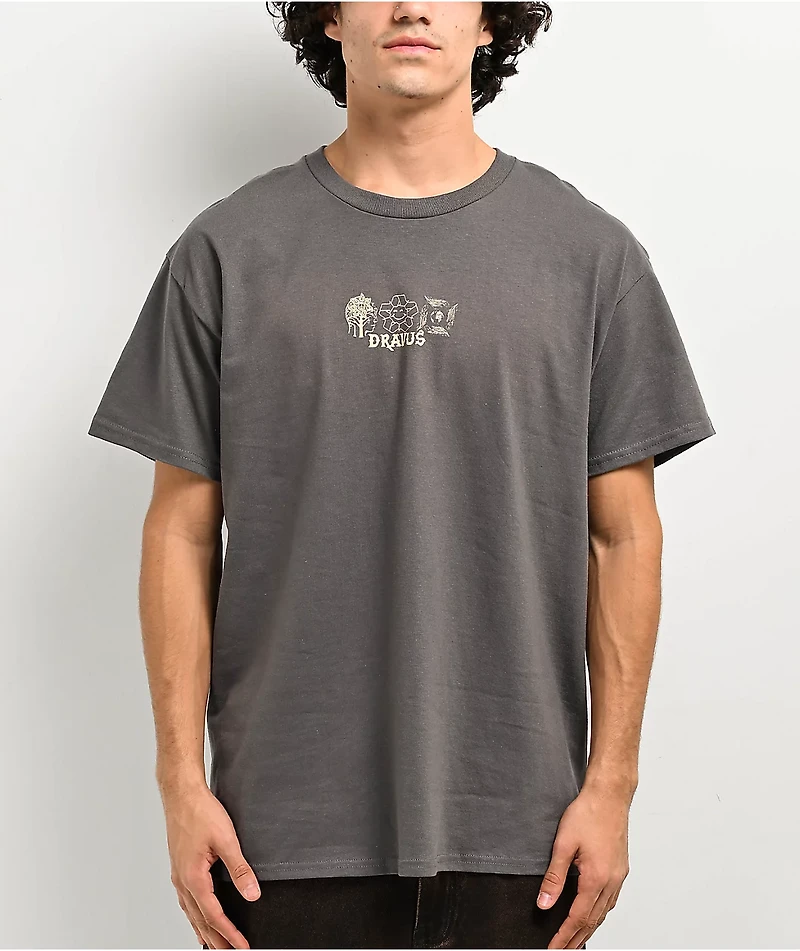 Dravus Nature's Embrace Charcoal T-Shirt