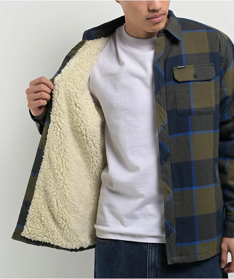 Dravus Navy Flannel Sherpa Jacket