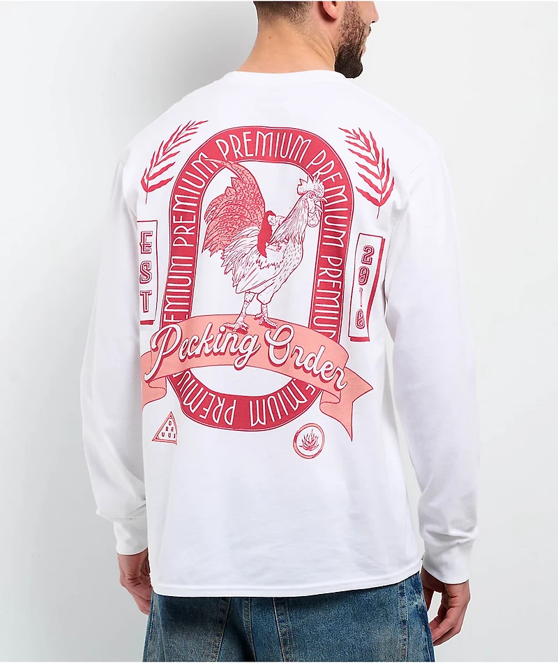 Dravus Pecking Order White Long Sleeve T-Shirt