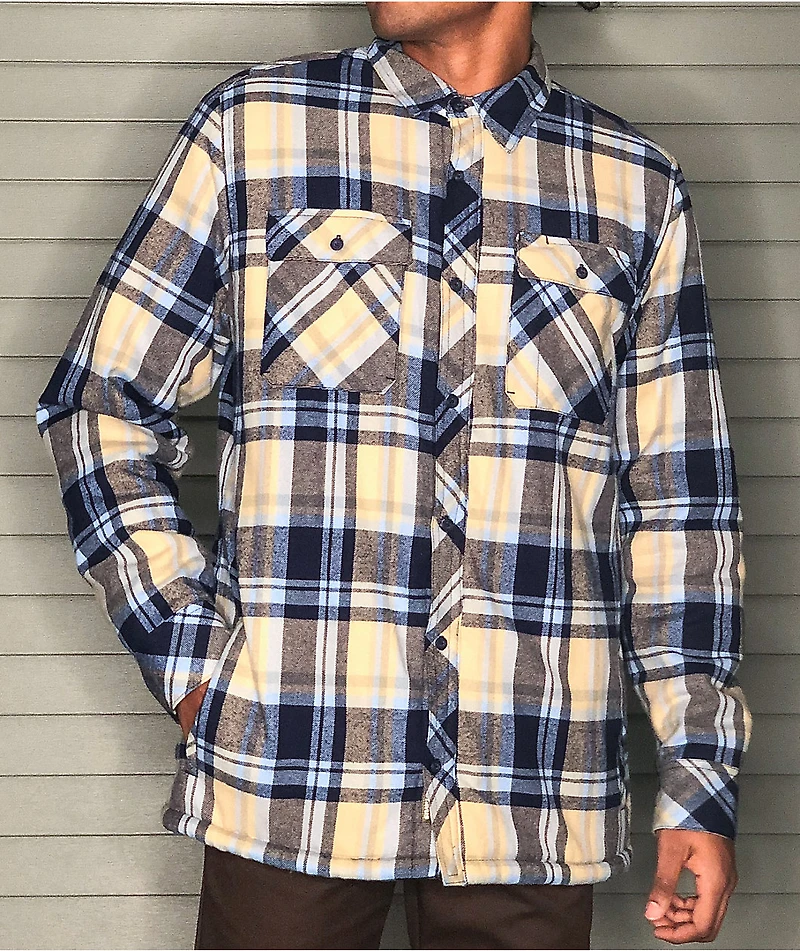 Dravus Sherpa Blue & Tan Flannel Shirt