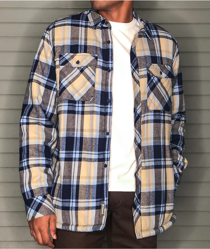 Dravus Sherpa Blue & Tan Flannel Shirt