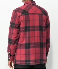 Dravus Smokey Red & Black Plaid Sherpa Flannel Shirt