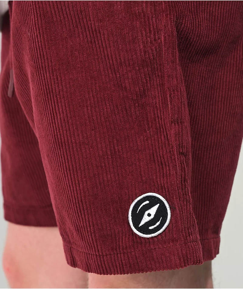 Dravus Stow Burgundy Corduroy Walk Shorts