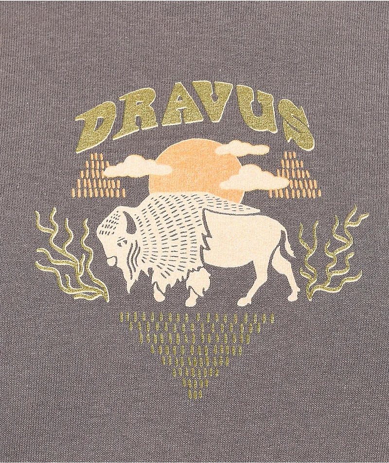 Dravus The Buffalo Charcoal Grey Long Sleeve T-Shirt