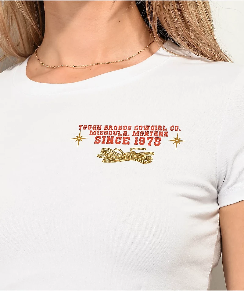 Dravus Tough Broads White Crop T-Shirt