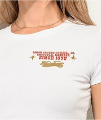 Dravus Tough Broads White Crop T-Shirt