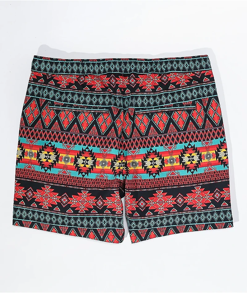 Dravus Venue Black, Red & Orange Shorts