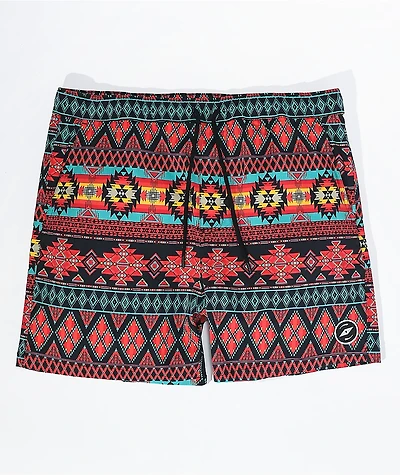 Dravus Venue Black, Red & Orange Shorts
