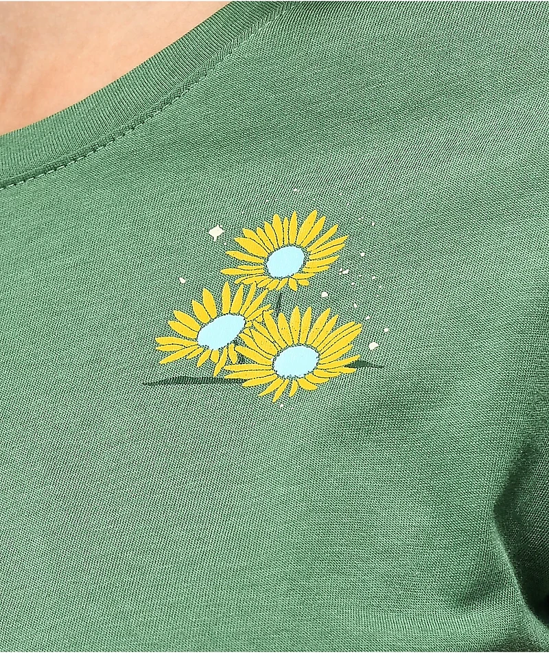 Dravus Yony Heading Nowhere Green Crop T-Shirt