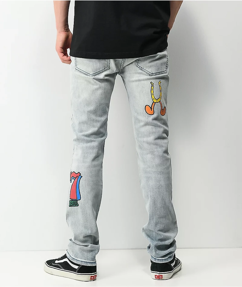 Dript Denim D.1003 Doodle Casino Blue Skinny Jeans