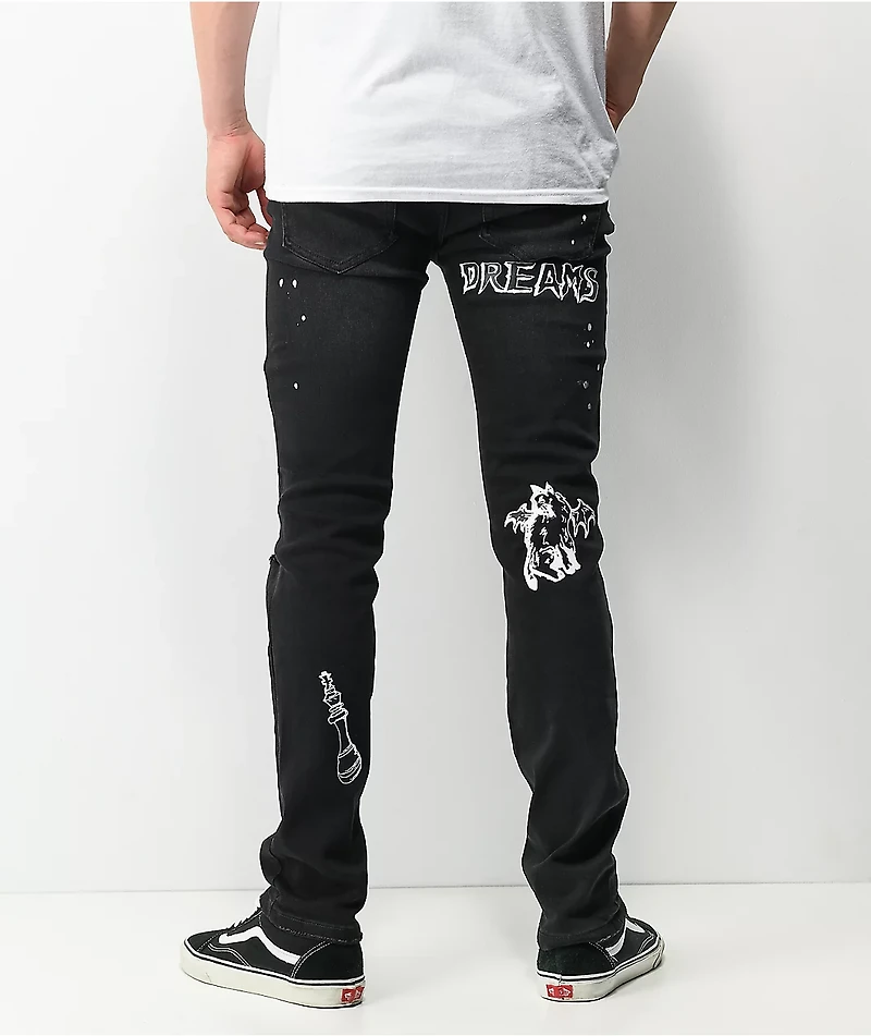 Dript Denim D.1004 Doodle Dream Black Skinny Jeans