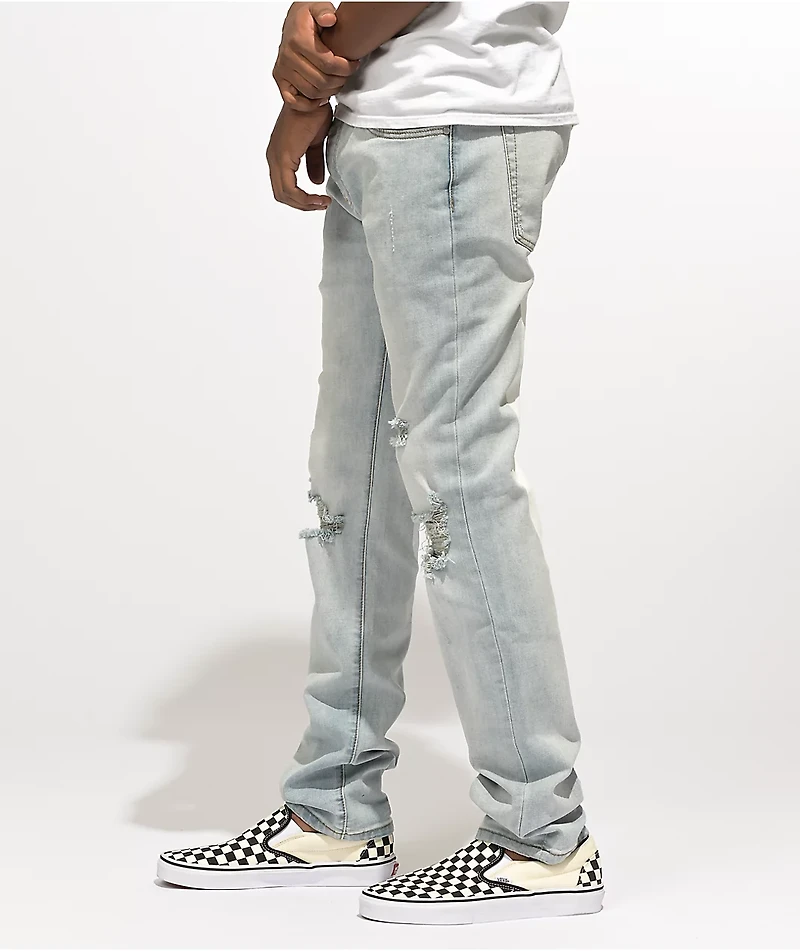 Dript Denim D.211 White Paint Blue Skinny Jeans