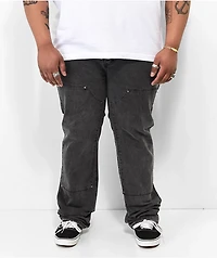 Dript Denim Decorated Black Wash Double Knee Carpenter Pants