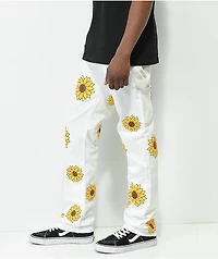 Dript Denim Sunflower White Carpenter Skinny Jeans