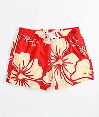 Duvin Paradise Red & White Board Shorts
