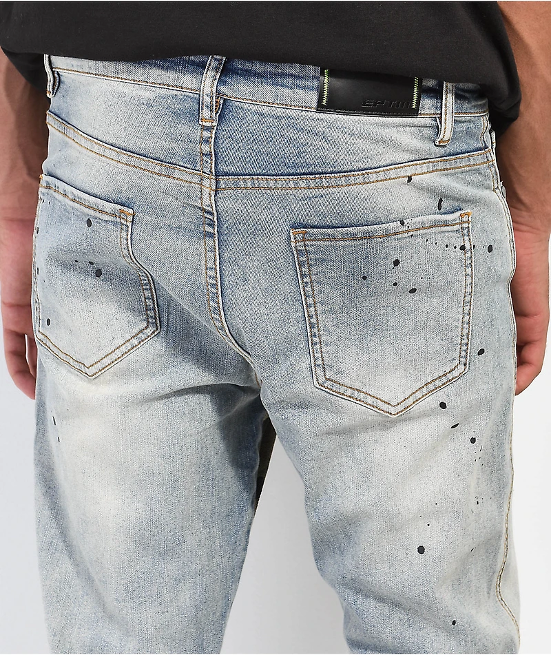 EPTM Camo & Light Blue Flare Denim Jeans