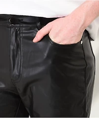 EPTM Jalen Black Vegan Leather Flare Pants