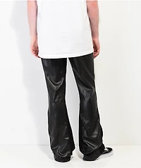 EPTM Jalen Black Vegan Leather Flare Pants