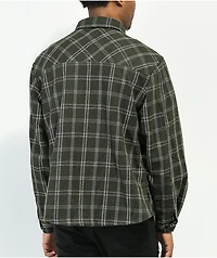 EPTM Slit Dark Olive Flannel Shirt