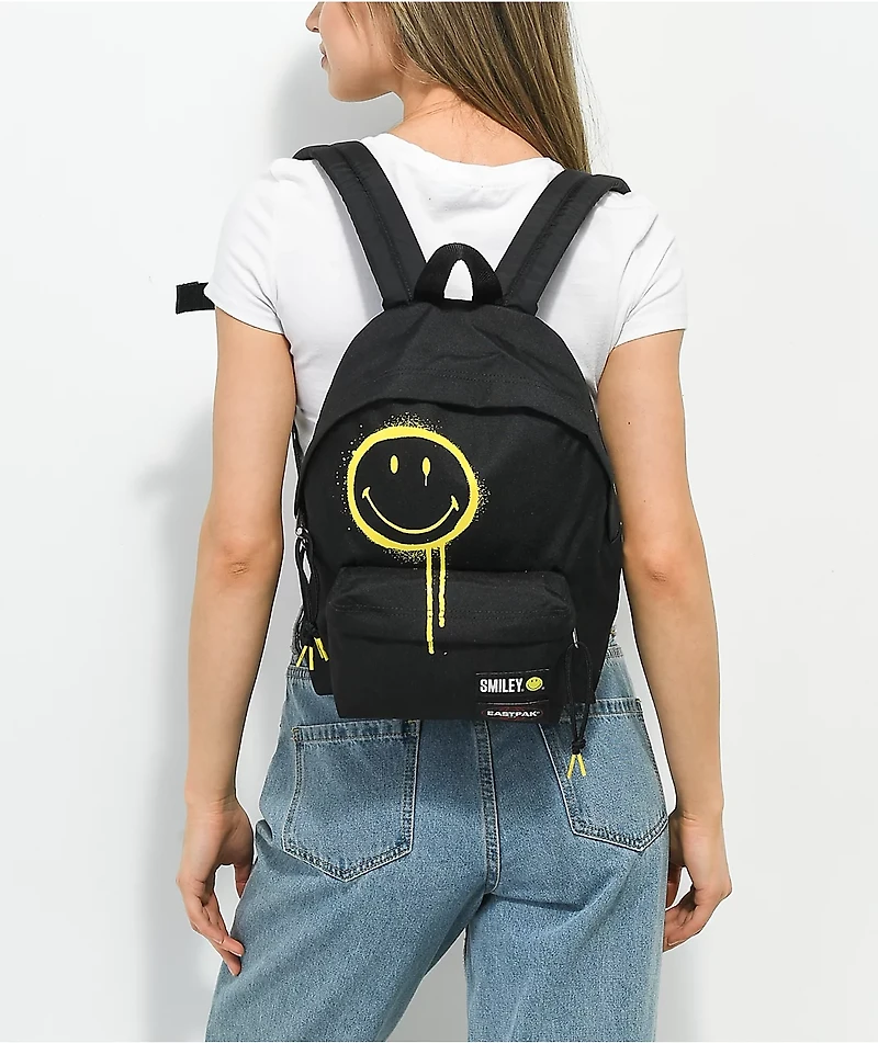 Eastpak x Smiley Orbit Black Mini Backpack