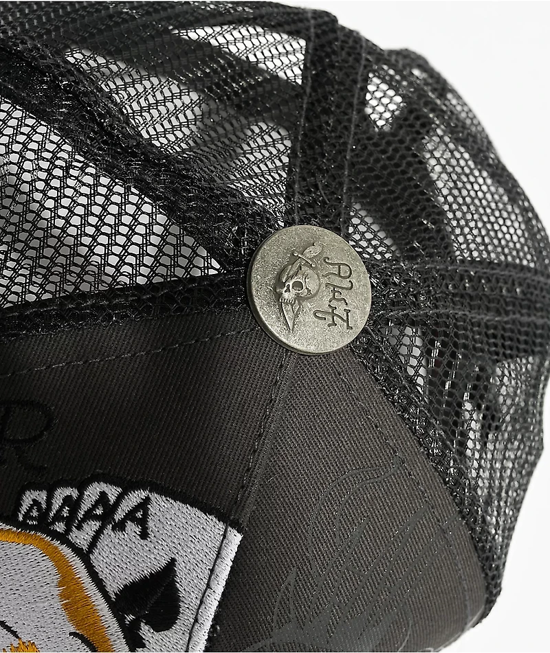 Ed Hardy Ace Skull Charcoal Trucker Hat