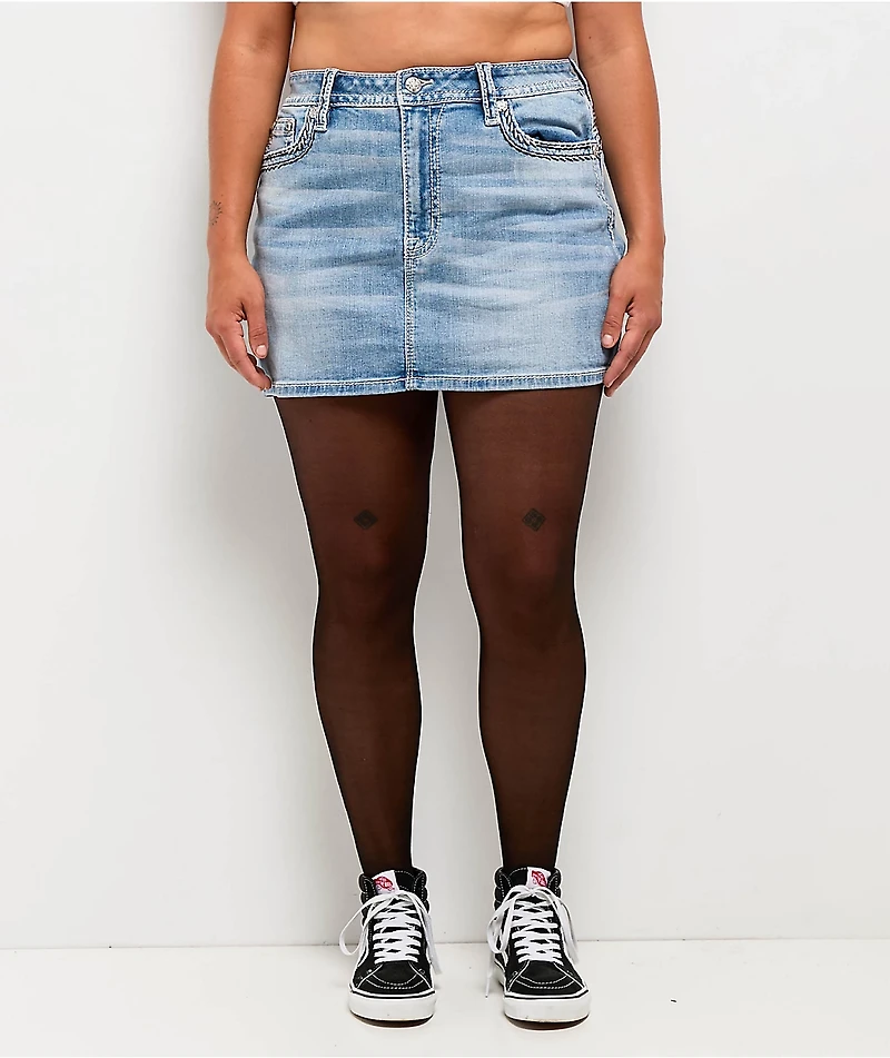 Ed Hardy Backseam Logo Sheer Black Tights