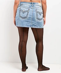 Ed Hardy Backseam Logo Sheer Black Tights