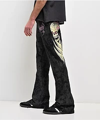 Ed Hardy Bat Skull Black Bootcut Sweatpants