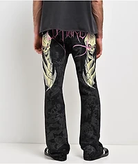 Ed Hardy Bat Skull Black Bootcut Sweatpants