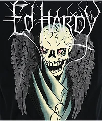 Ed Hardy Bat Skull Black T-Shirt